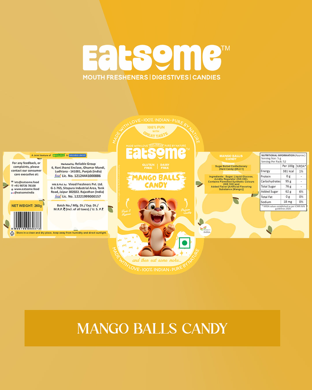 Mango Balls Candy (Yellow)