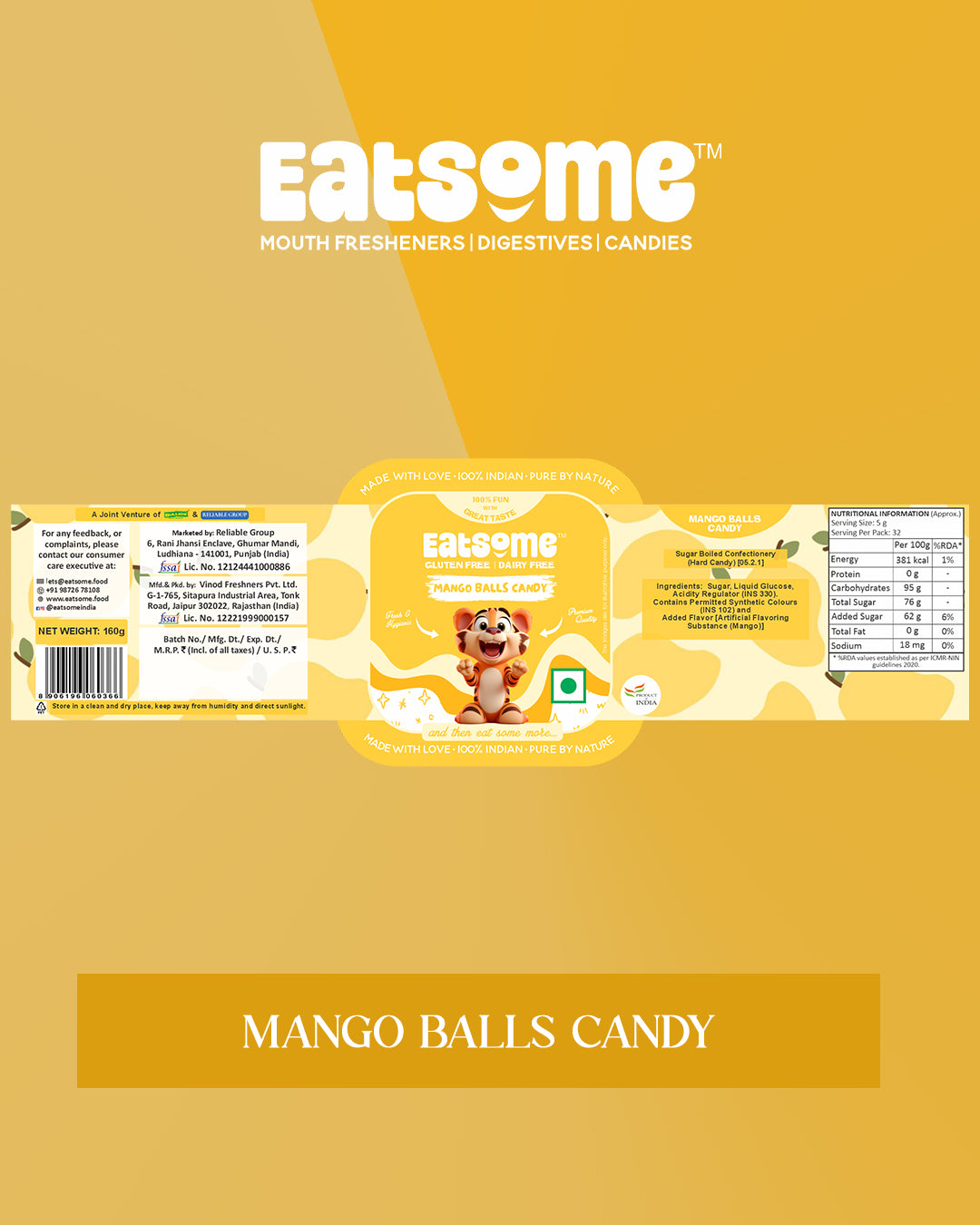 Mango Balls Candy (Yellow)